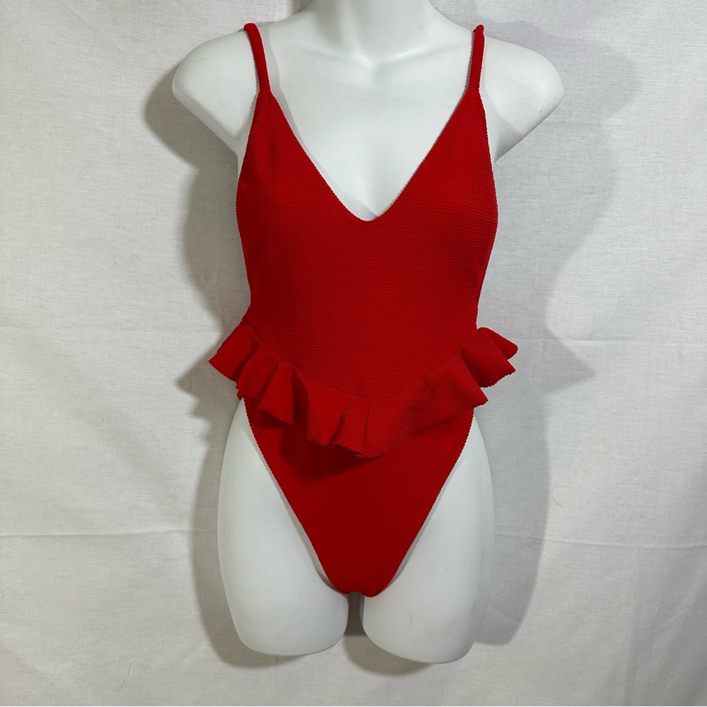 Montce Cynthia Textured Swimsuit One Piece Crimson - Picture 2 of 10